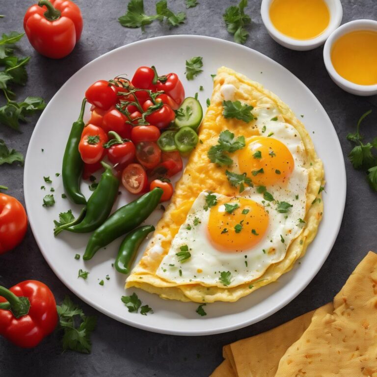 Desayuno saludable para bajar de peso con Tortilla de claras de huevo con pimientos y queso bajo en grasa