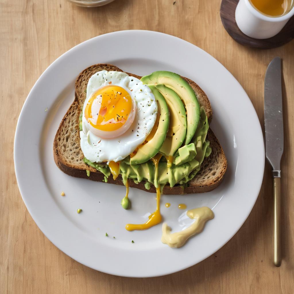 Desayuno saludable para bajar de peso con Tostada integral con aguacate y huevo pochado